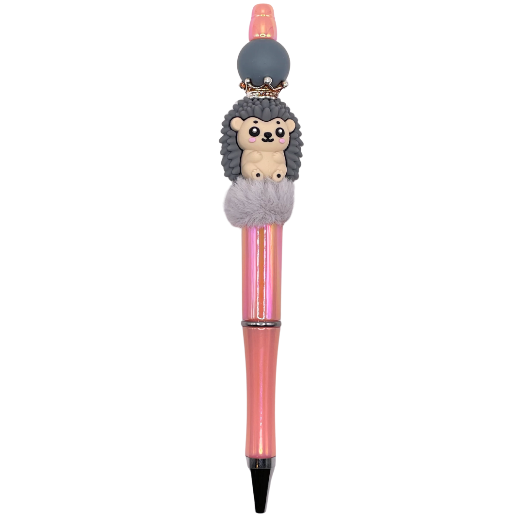 roze kralenpen egel grijs