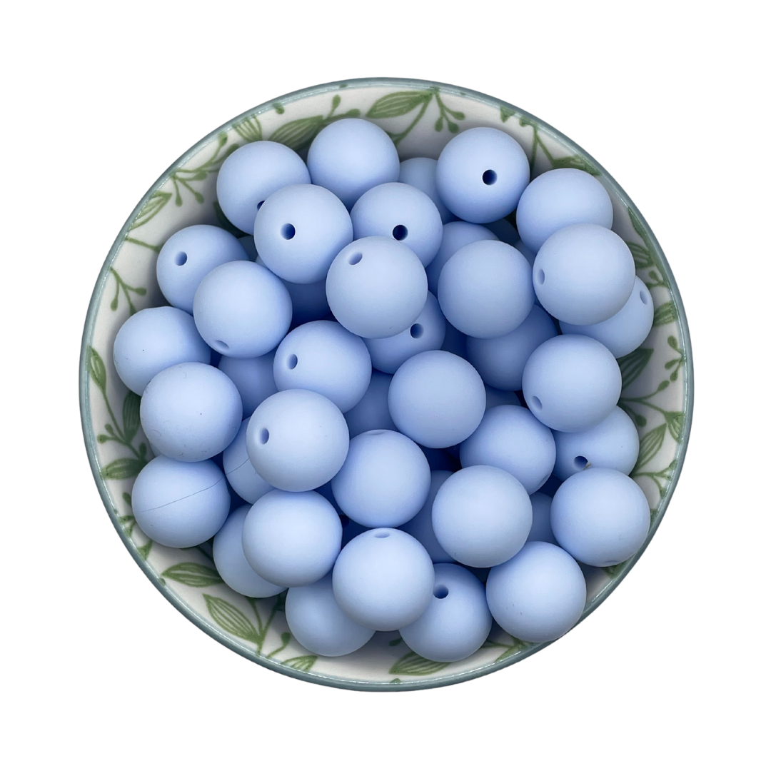 Siliconen kralen 15mm baby blauw