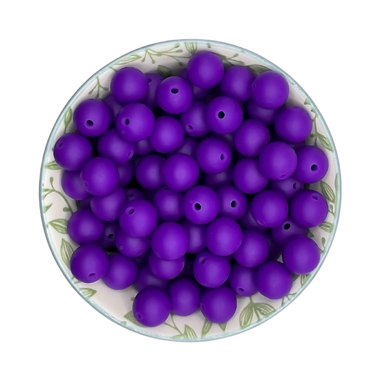 Siliconen kralen 12mm kleur Paars