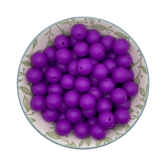 Siliconen kralen 12mm amethist paars