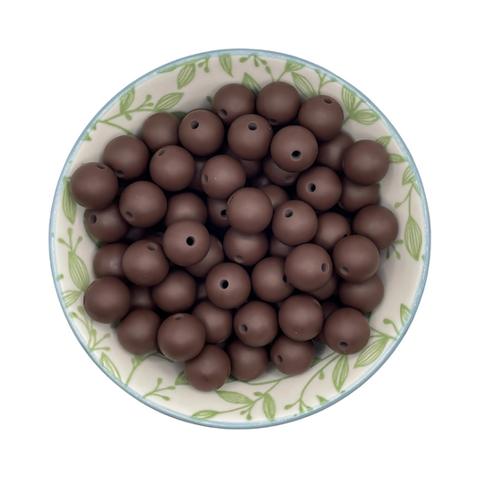 Siliconen kralen 12mm choco puur