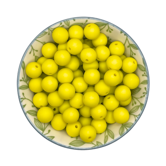 Siliconen kralen 12mm lemon geel