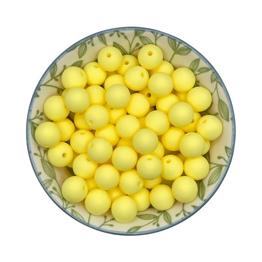 Siliconen kralen 12mm room geel