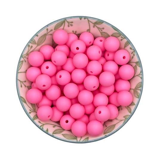 Siliconen kralen 12mm candy roze