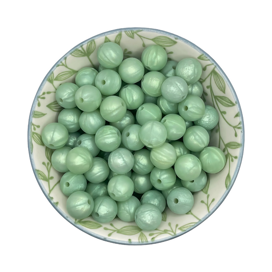 Siliconen kralen 12mm green pearl