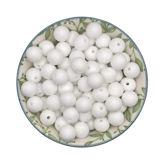 Siliconen kralen 12mm wit