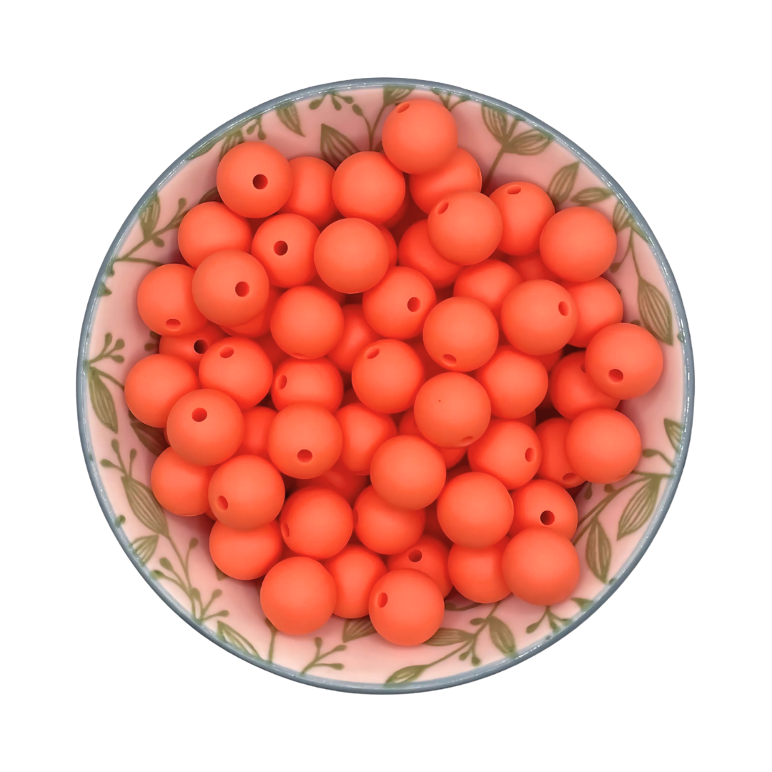 Siliconen kralen 12mm zalm