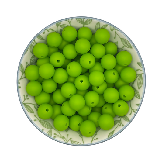 Siliconen kralen 12mm lime groen