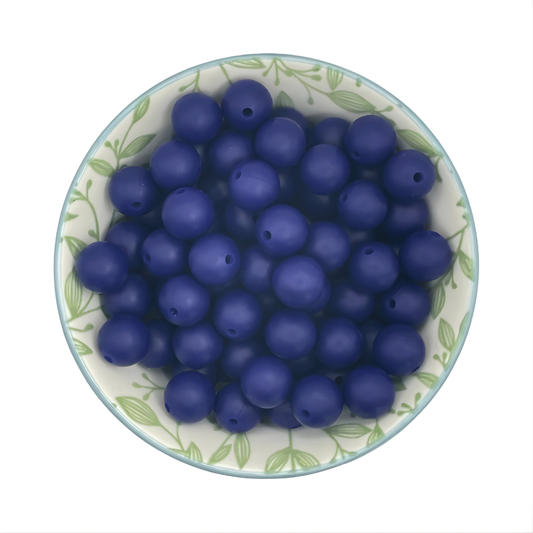 Siliconen printkralen 12mm midnight blue