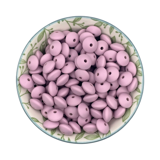 Siliconen kralen tussenschijfjes donker lila