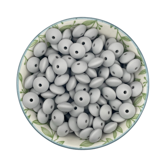 Siliconen kralen tussenschijfjes muis grijs