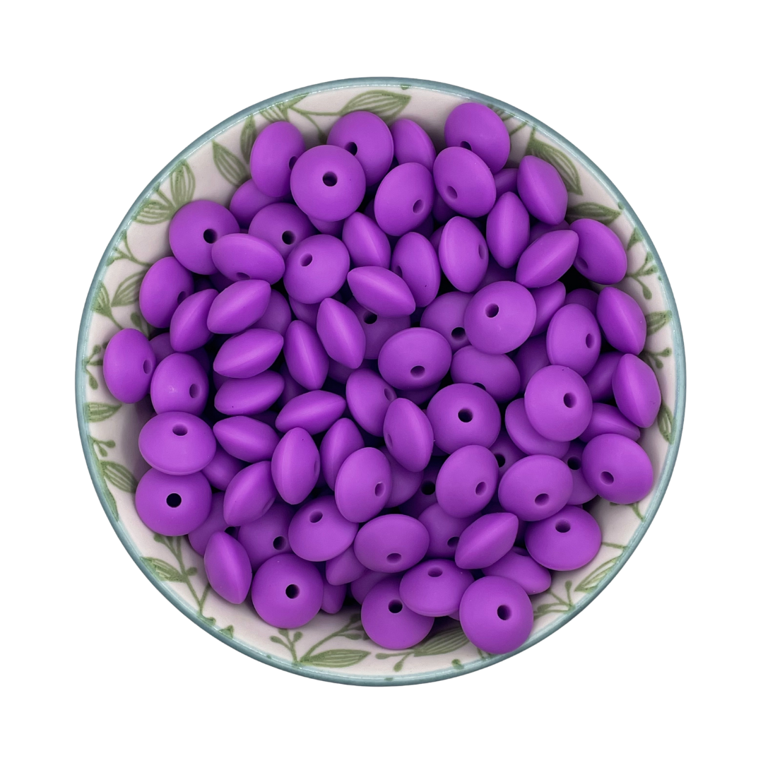 Siliconen kralen tussenschijfjes violet
