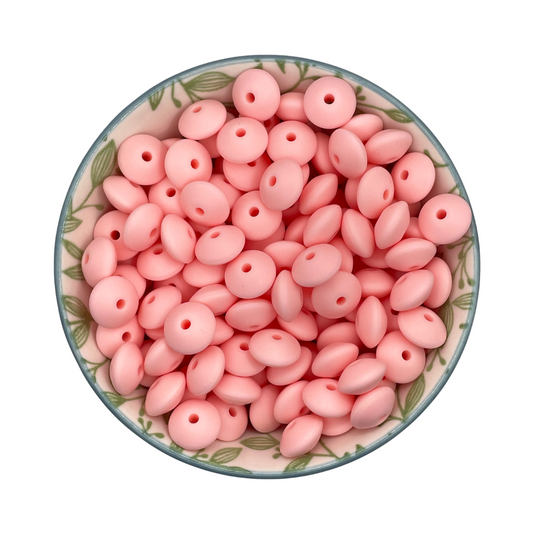 Siliconen kralen tussenschijfjes baby roze