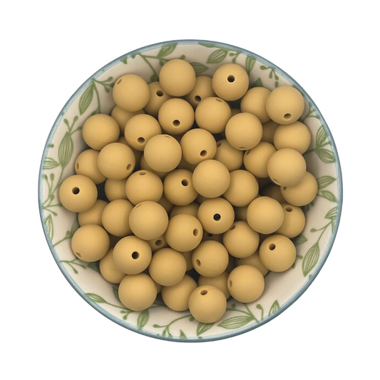 siliconen kralen 12mm karamel