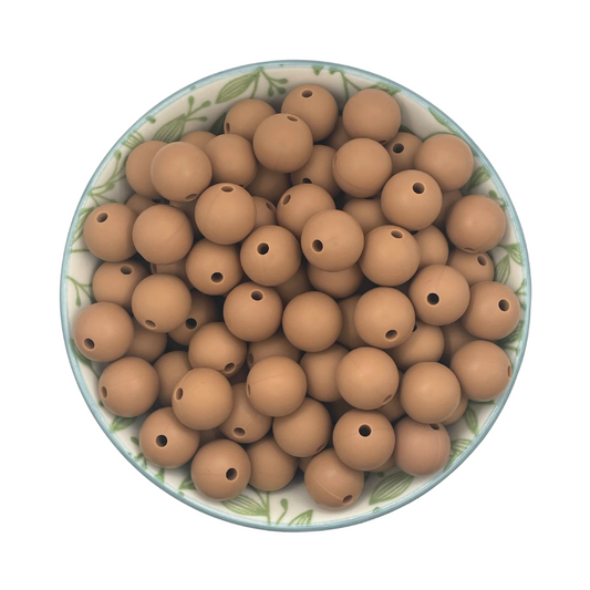 siliconen kralen 12mm camel