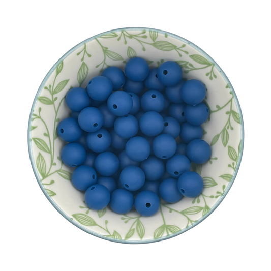 Siliconen kralen 12mm donker blauw