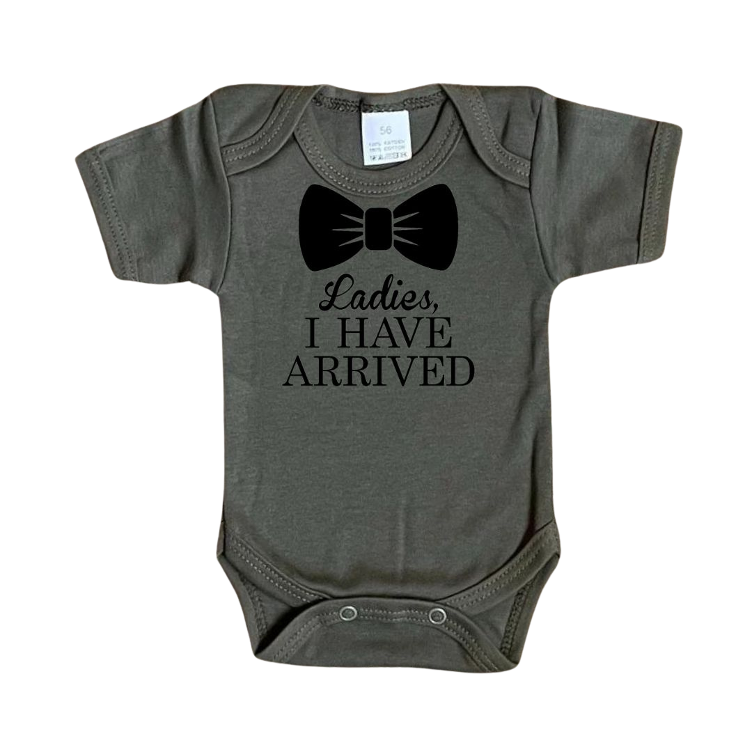 baby Romper met tekst 100% katoen army