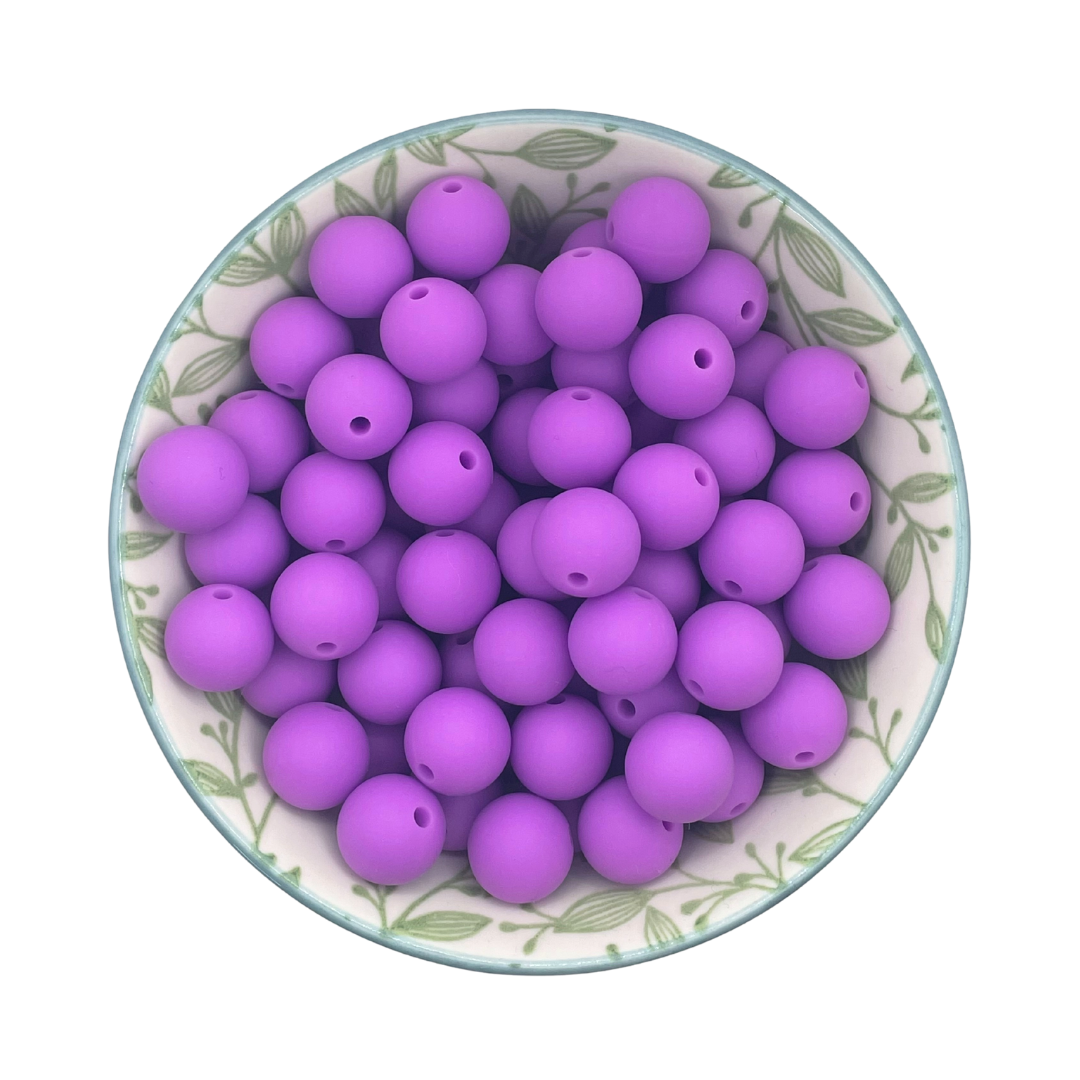 siliconen kralen 12mm violet paars