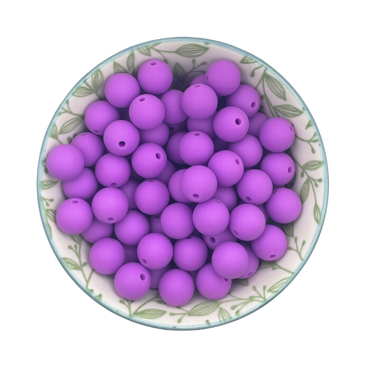 siliconen kralen 12mm violet paars