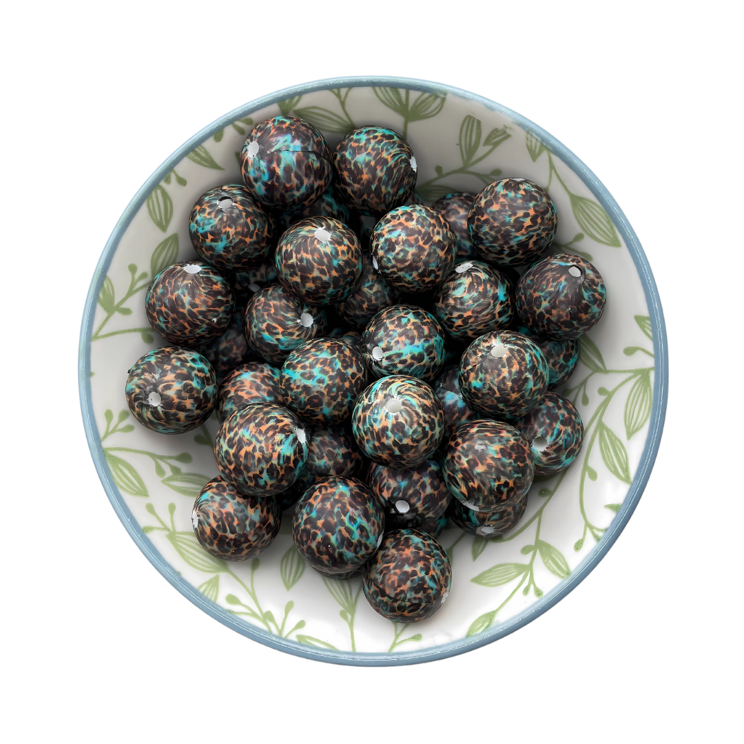 siliconen printkralen leopard mint