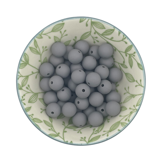 Siliconen kralen 12mm donker grijs