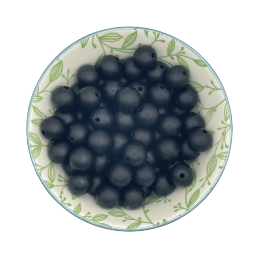 Siliconen kralen 12mm zwart