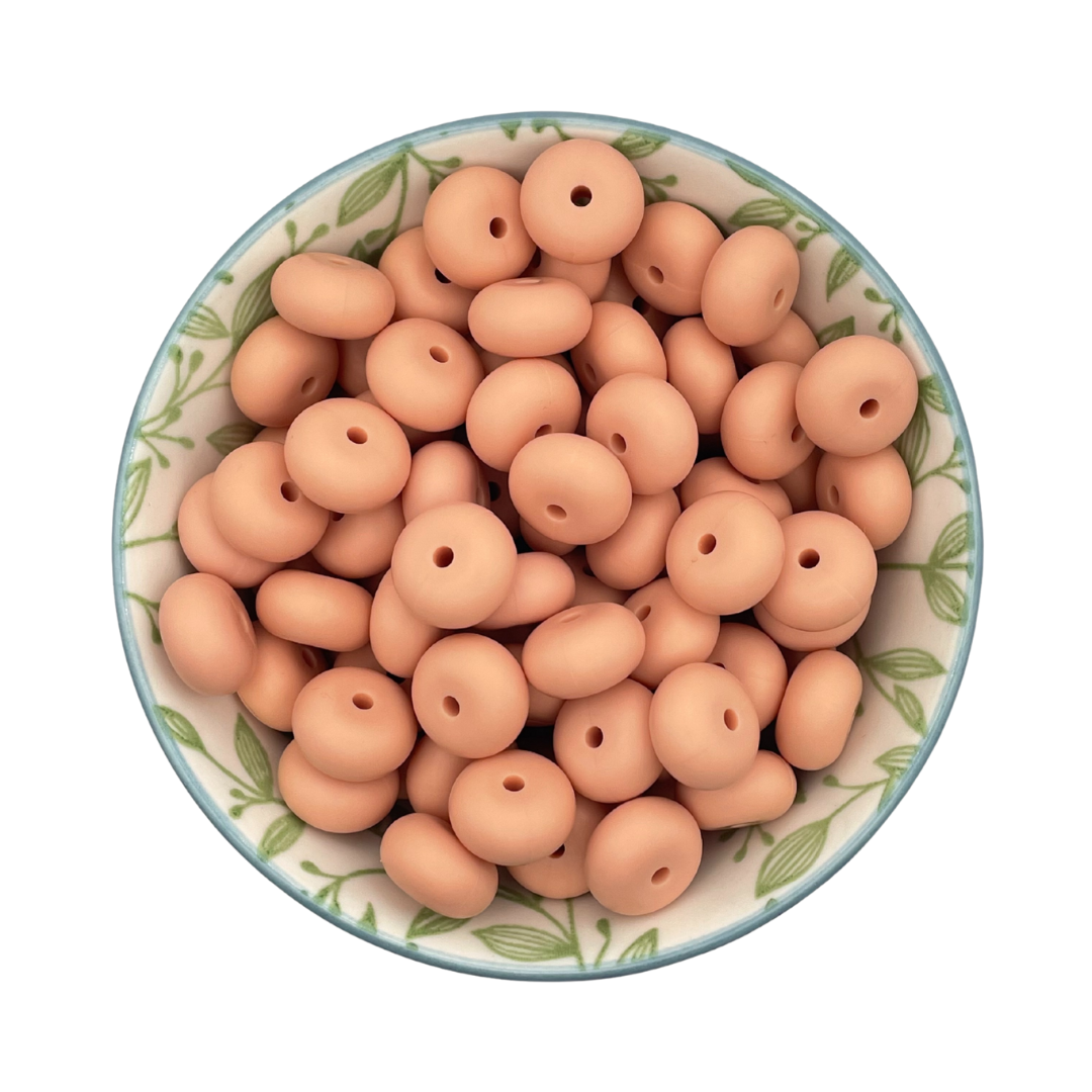Siliconen kralen abacus donker blush
