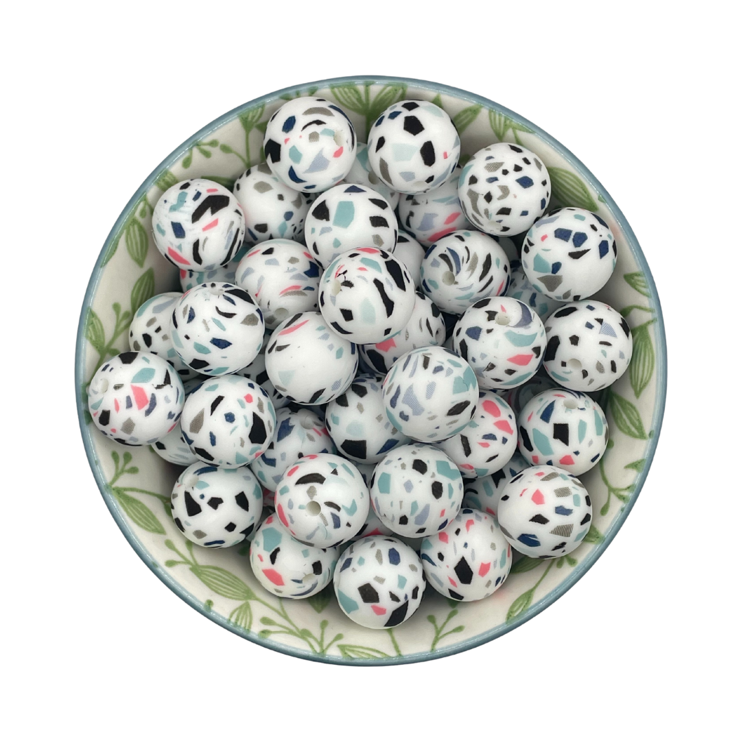 siliconen printkralen wit spikkels