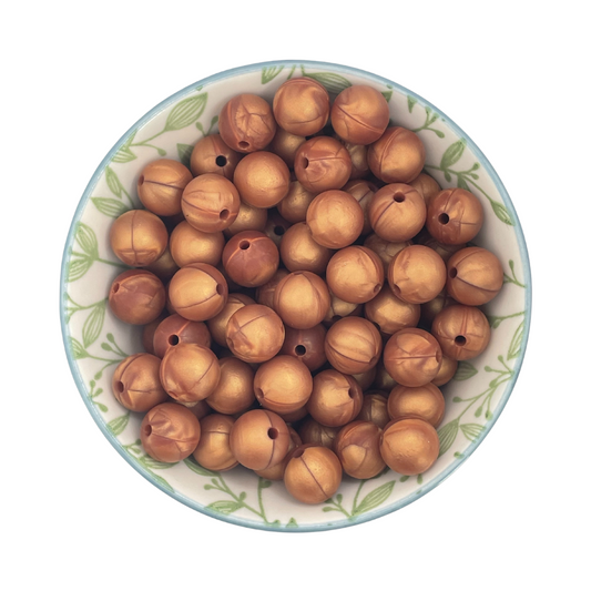 siliconen kralen 12mm koper