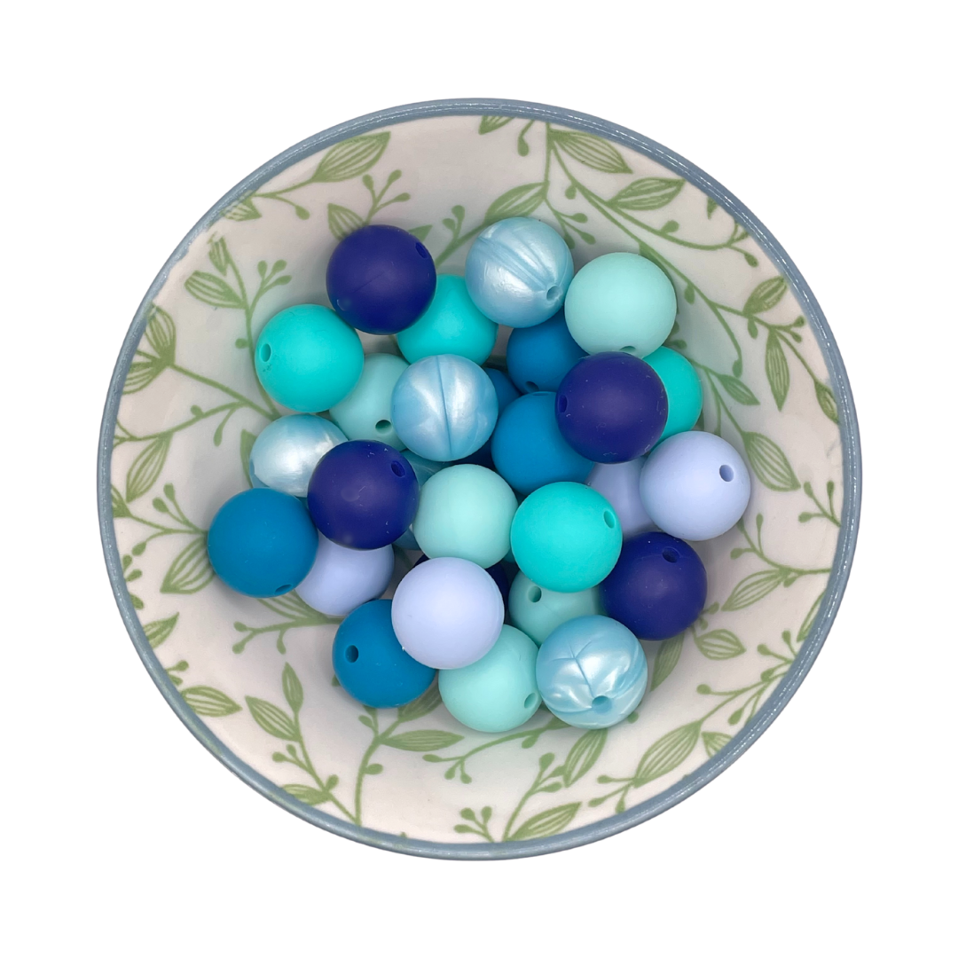 Kralenmix Space siliconen kralen 15mm – 30 stuks (6 kleuren)