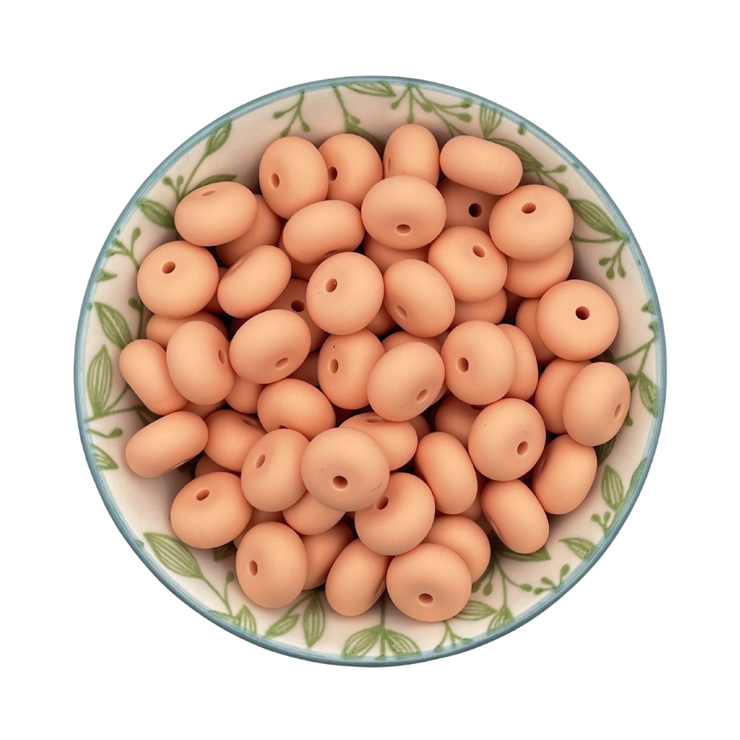 Siliconen kralen abacus dark peach