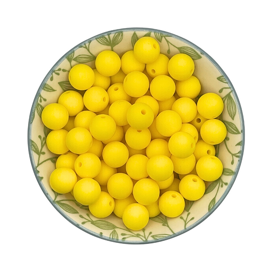 siliconen kralen 12mm geel