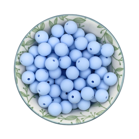 siliconen kralen 12mm light sky blauw