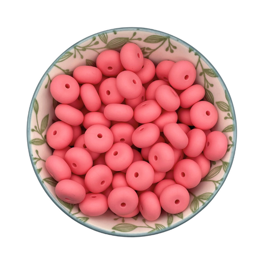 Siliconen kralen abacus roze