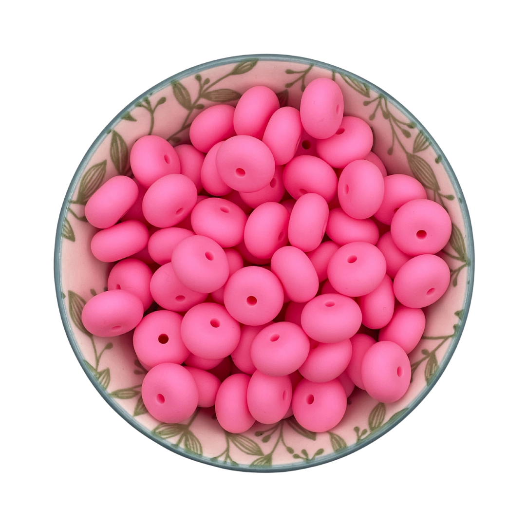 Siliconen kralen abacus candy roze
