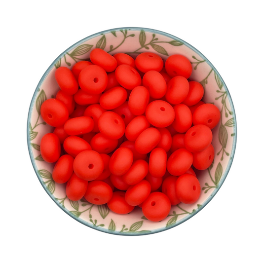 Siliconen kralen abacus helder rood