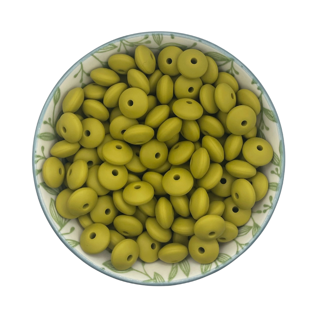 siliconen kralen tussenschijfjes pistache groen