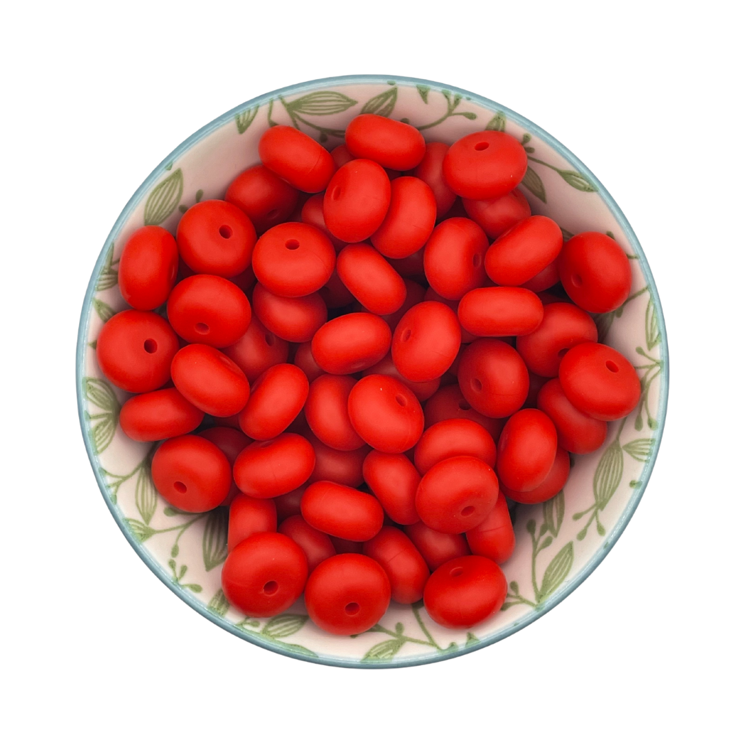 Siliconen kralen abacus rood