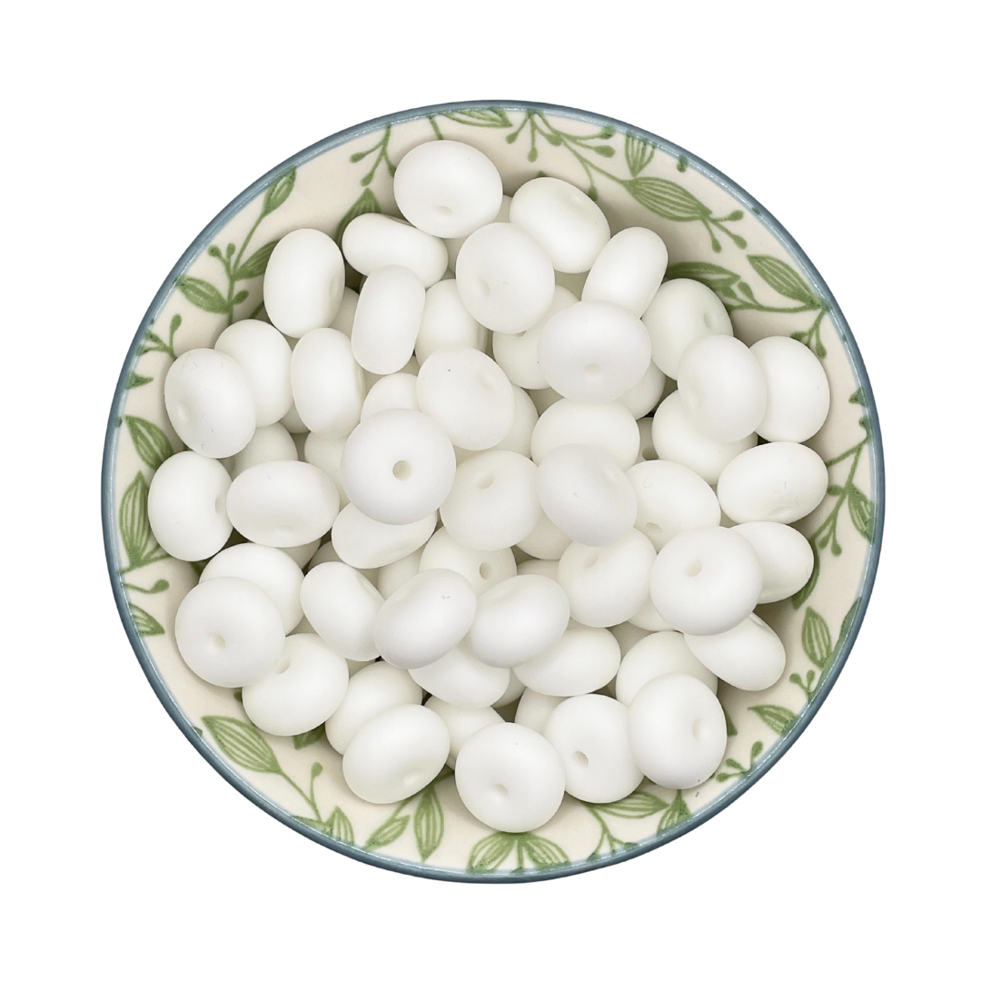 Siliconen kralen abacus wit