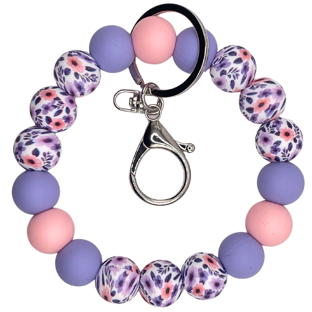 Keychain wristlet sleutelhanger met Lotus kleur roze/lila