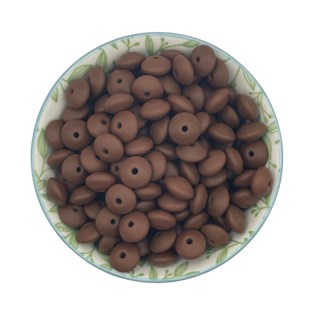 siliconen kralen tussenschijfjes choco