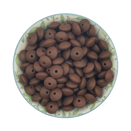 siliconen kralen tussenschijfjes choco