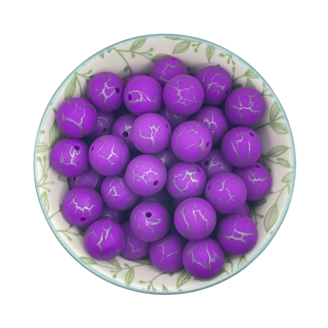 siliconen printkralen stone violet paars