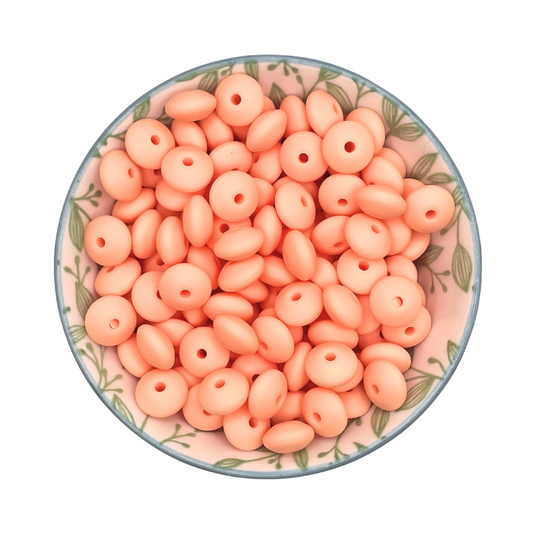 siliconen kralen tussenschijfjes peach
