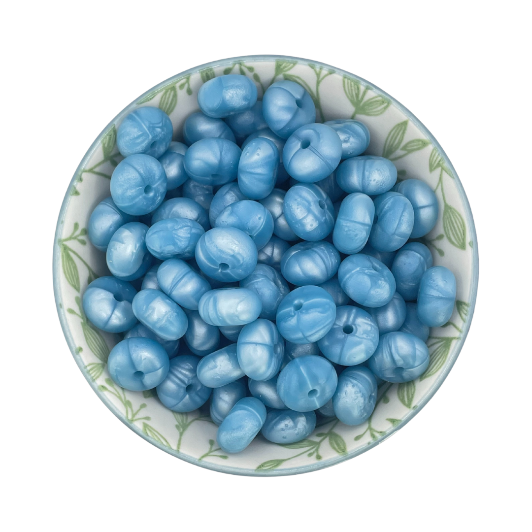 Siliconen Kralen Blue Pearl