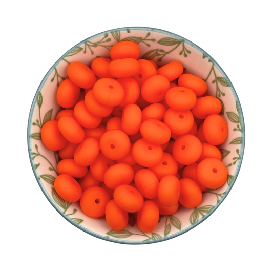 Siliconen kralen abacus oranje