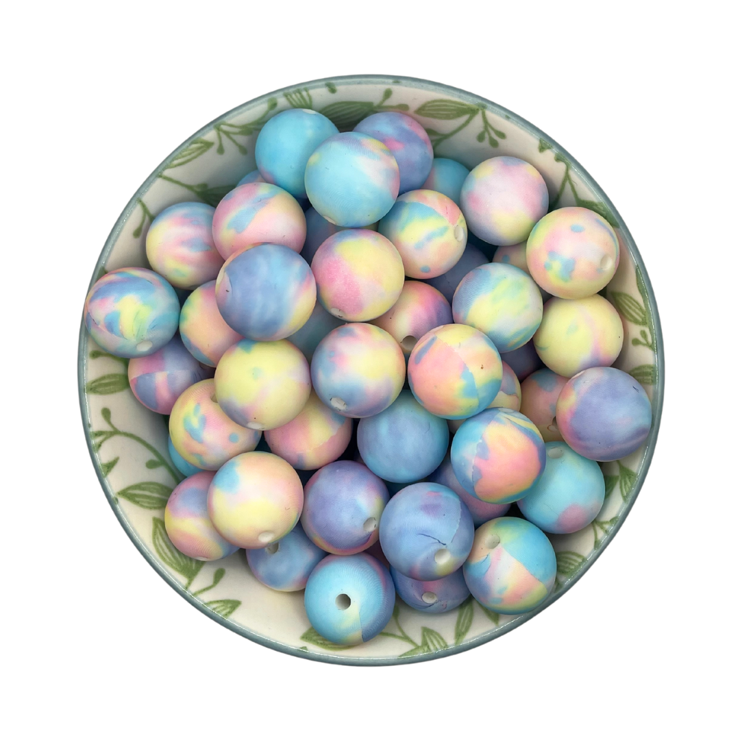 tie dye siliconen kralen 15mm