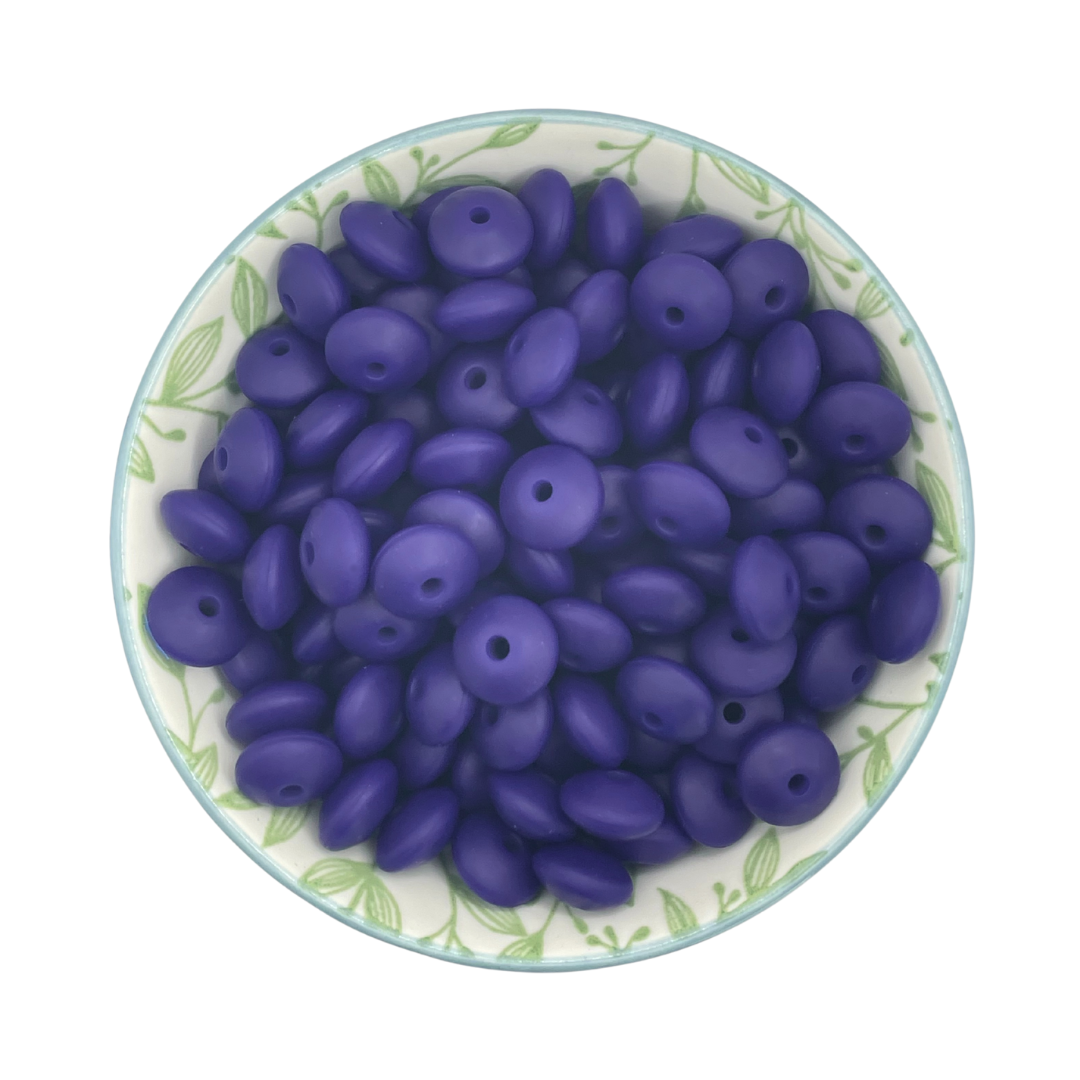 Siliconen kralen tussenschijfjes midnight blue