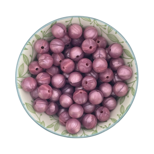 siliconen kralen 12mm purple pearl