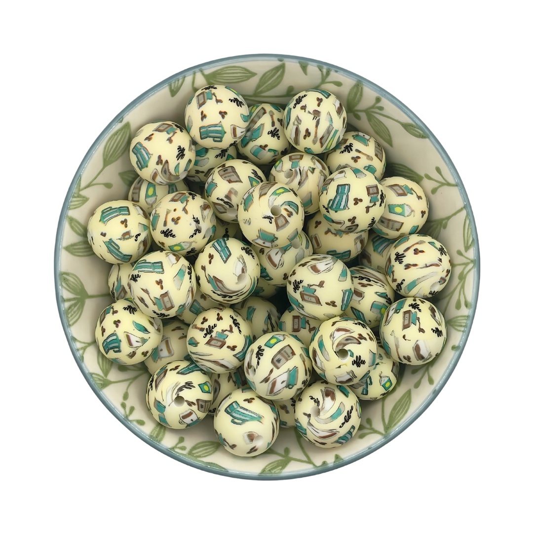 Siliconen printkralen 15mm cafe koffie figuren